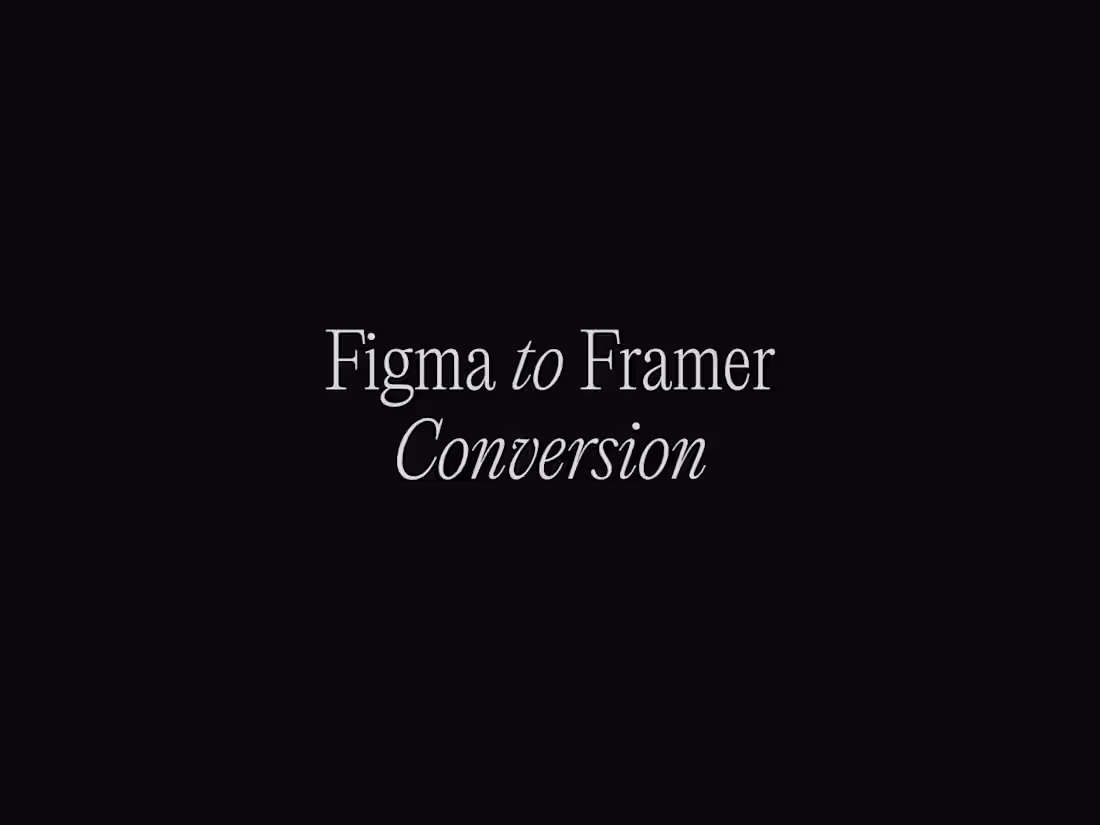Cover image for Figma to Framer Conversion