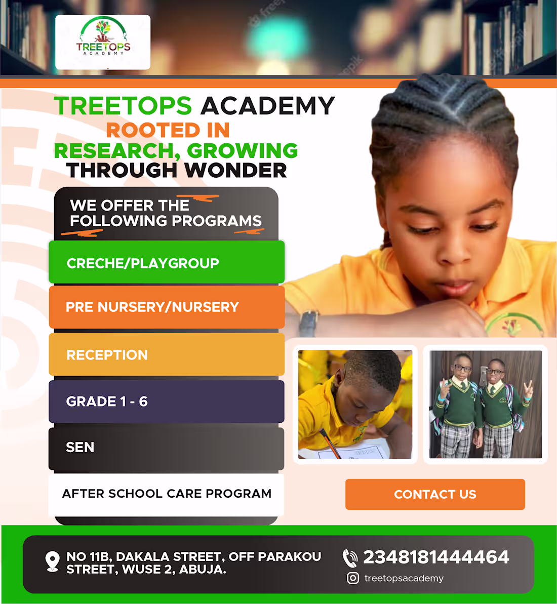 Cover image for Admission ongoing flyer design for a private School