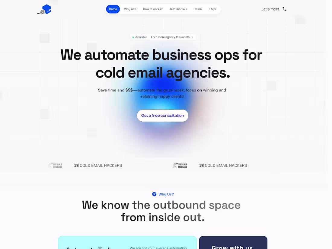 Cover image for Iced Automations-Agency which deals with cold email automations.