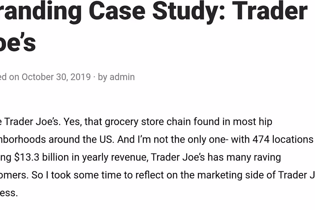 Cover image for Trader Joe's Branding Case Study