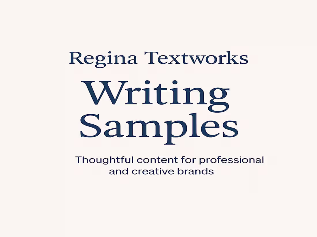 Cover image for Writing Samples — Leadership & Brand Voice