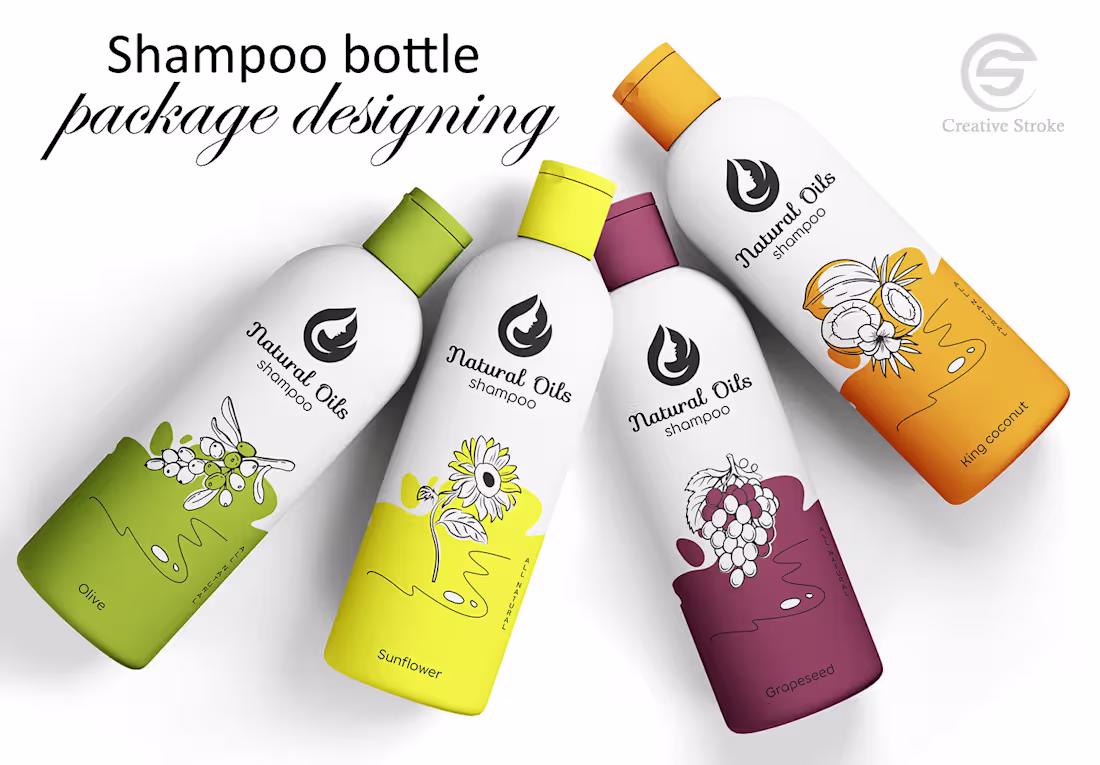 Cover image for shampoo bottle package designing on Behance