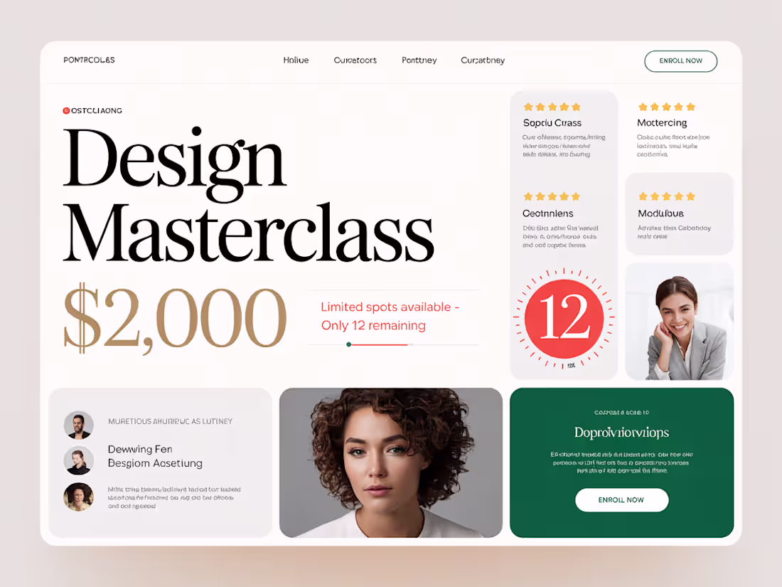 Cover image for High-Ticket Course Sales Page Landing page for a $2,000 desi...