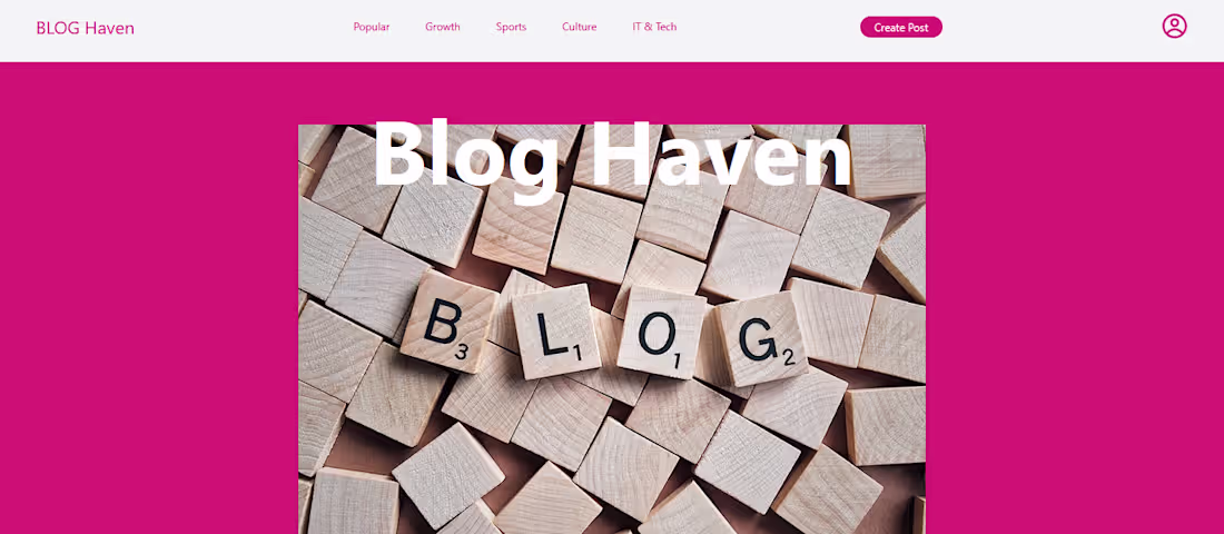 Cover image for Blog Haven is a blogging application built with React.js, Ty...