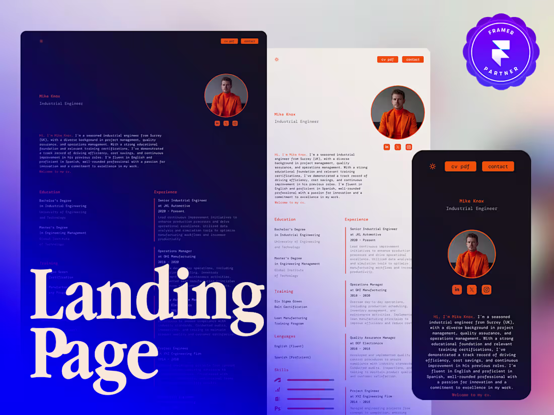 Cover image for Landing Pages in Framer.