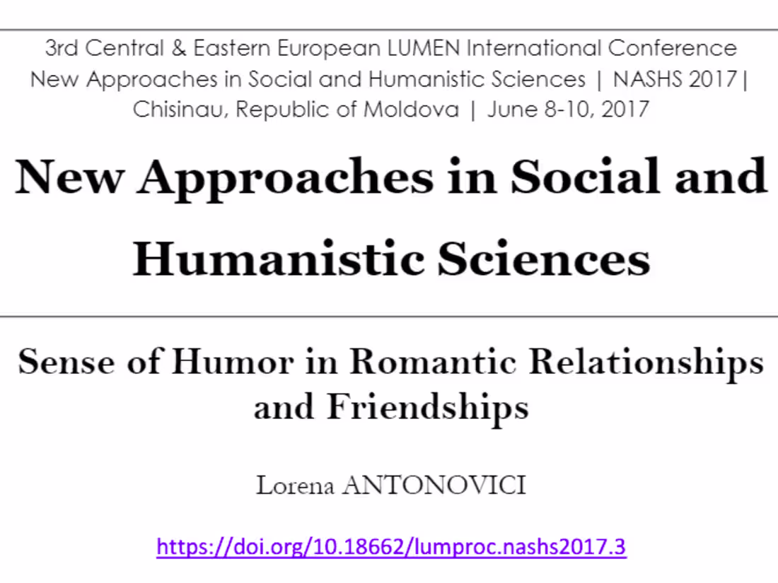 Cover image for Sense of Humor in Romantic Relationshipsand Friendships