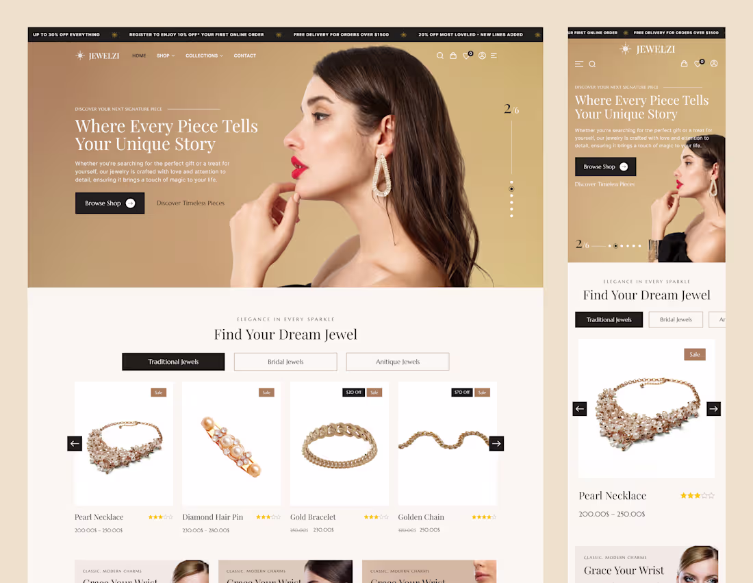 Cover image for E-commerce Website for Jewelry Shop
