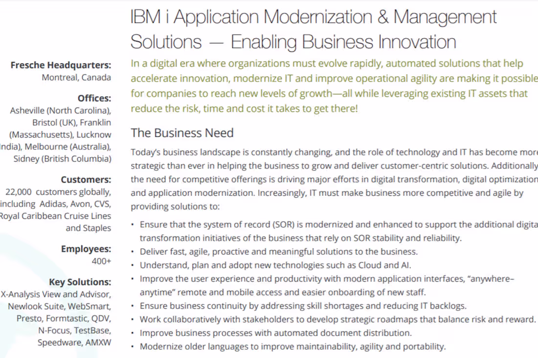 Cover image for Fresche Solutions Corporate Overview