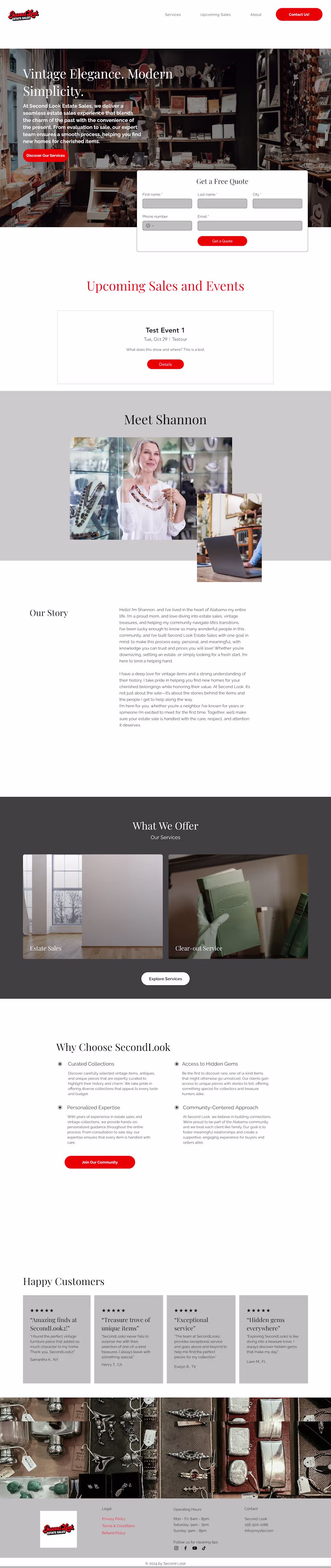 Cover image for Estate Sales Small Business Custom Duda Website