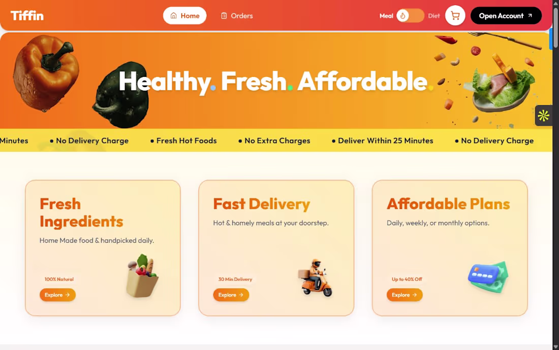 Cover image for I’m currently building a modern Diet Meal Ordering web appli...