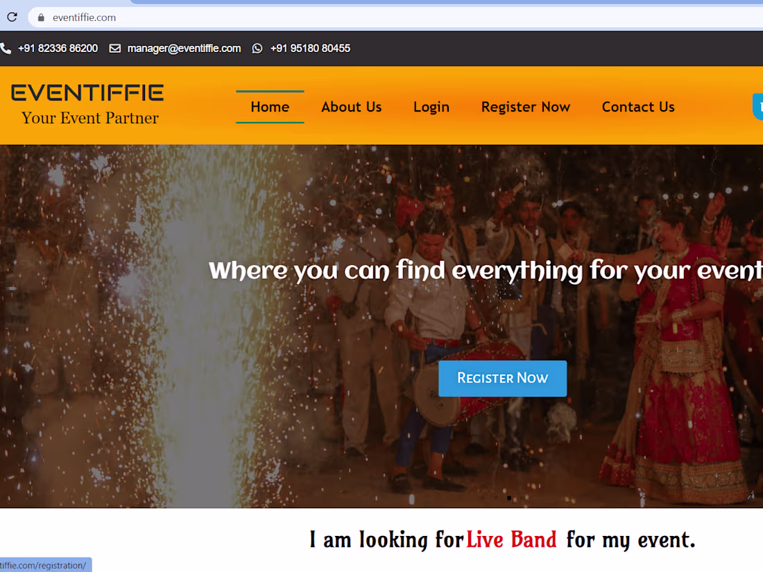 Cover image for Eventiffie Website Development