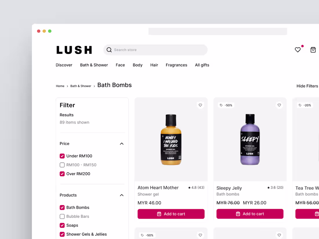 Cover image for UX Study case : Redesign Lush category page