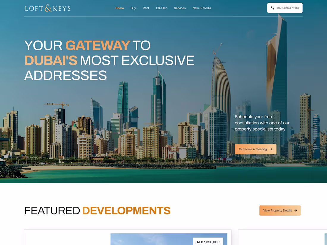 Cover image for Dubai Real Estate Website - Framer Website.