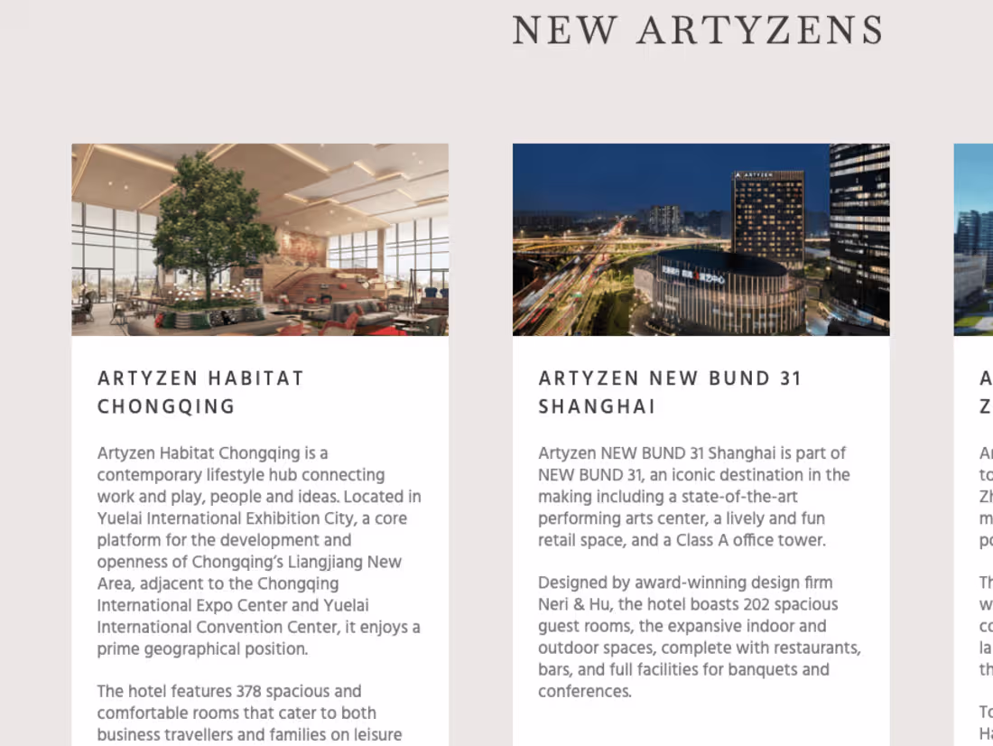 Cover image for Artyzen Hospitality Group Website Copy - JLoh Communications | …