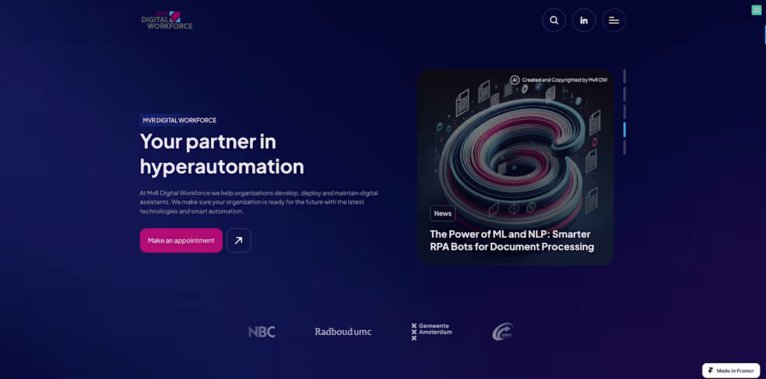 Cover image for MvR Digital Workforce | Framer Websites