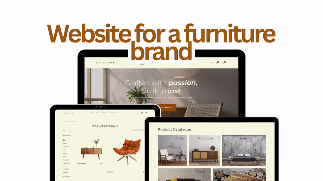 Cover image for Oak & Elm - Furniture Brand
