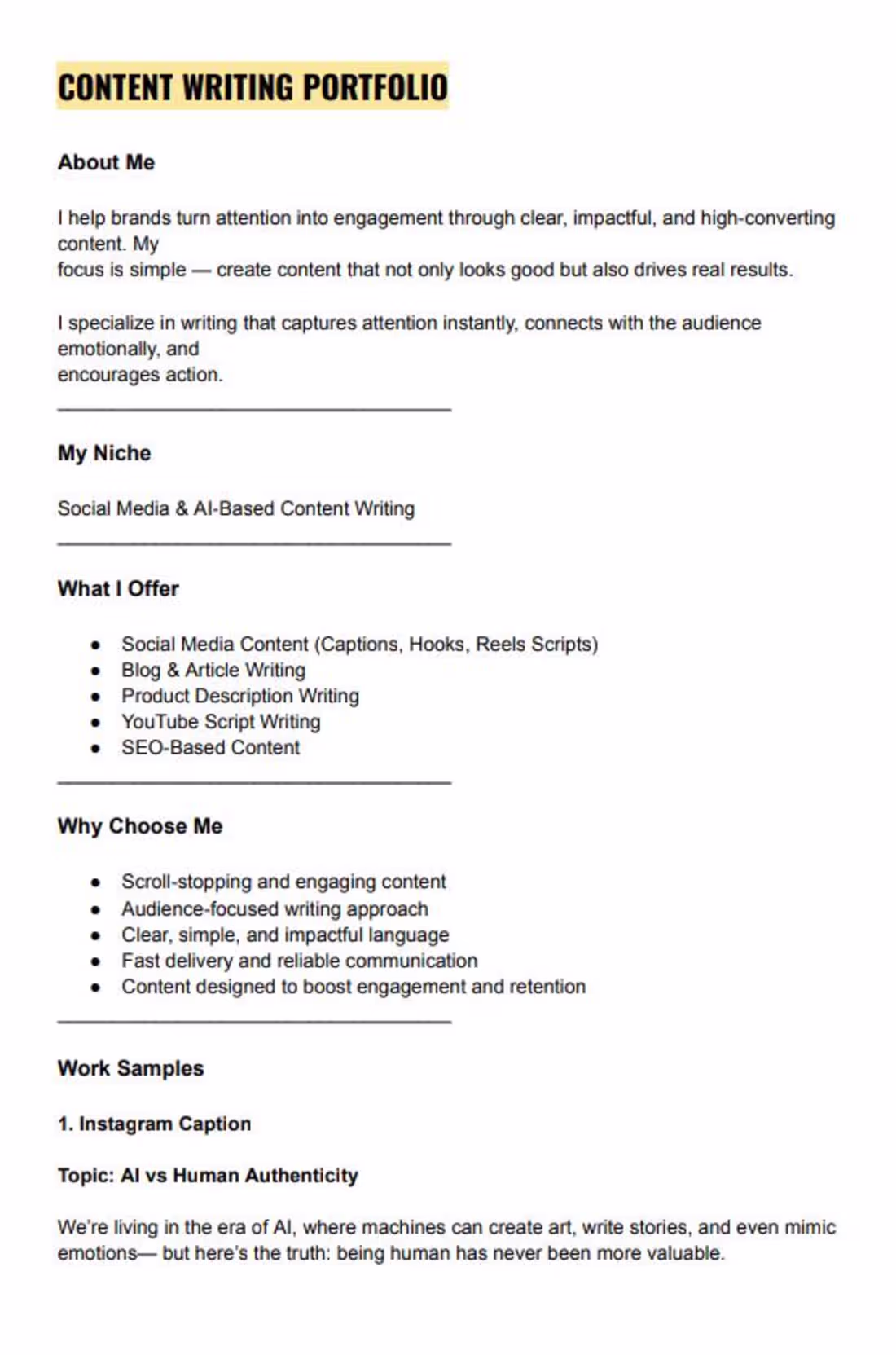 Cover image for Option 1: Creative & Focused