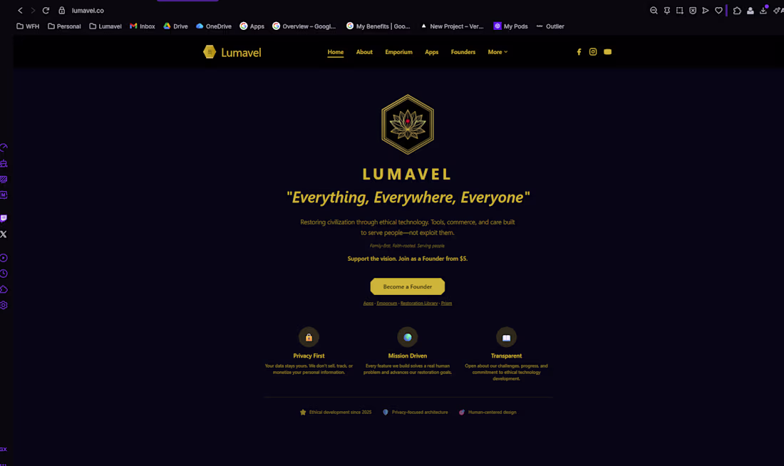 Cover image for Lumavel Website.  Fully Custom.