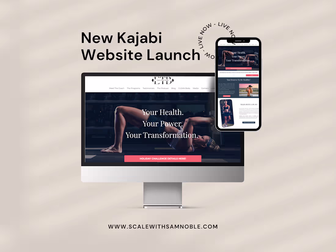 Cover image for Earn That Body Website Design with Kajabi