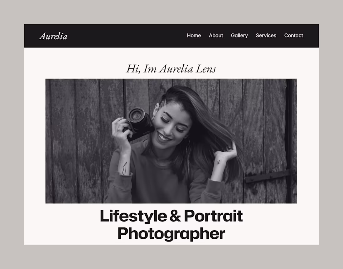 Cover image for Aurelia Lens — Photographer Portfolio Website I designed and...