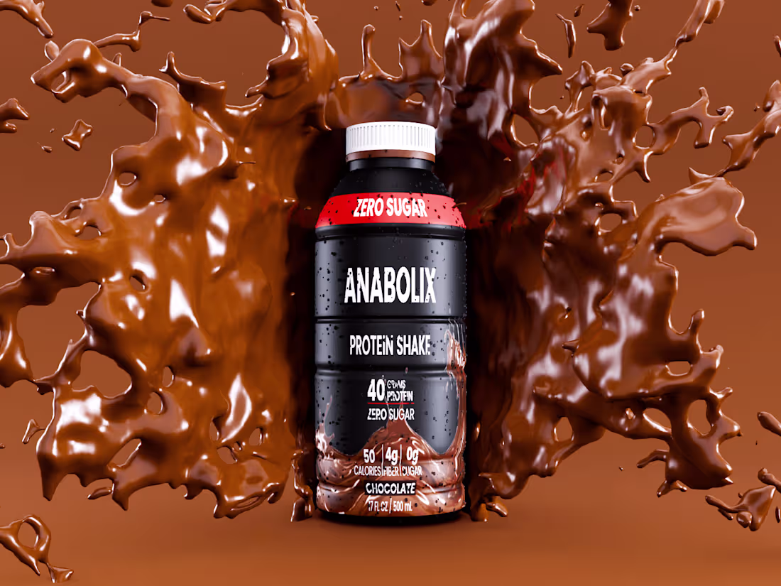 Cover image for ANABOLIX Chocolate Protein Shake - 3D Product Visualization
