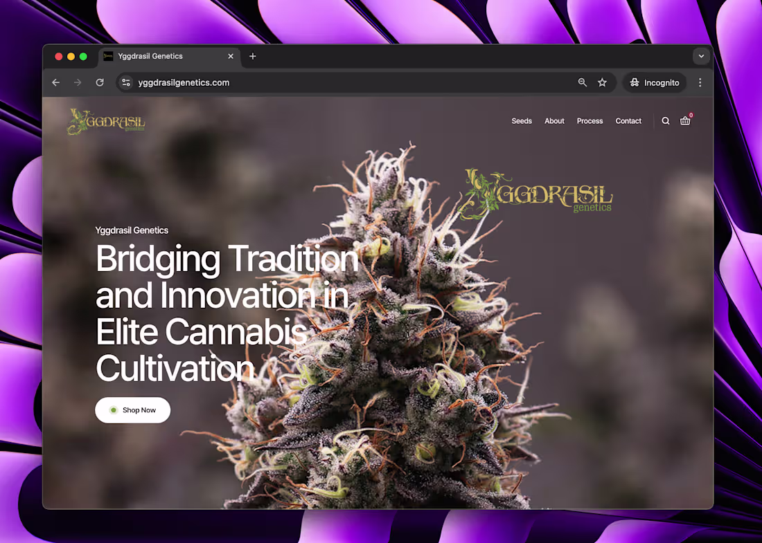 Cover image for Yggdrasil Genetics — Elite Cannabis Website Design in Framer