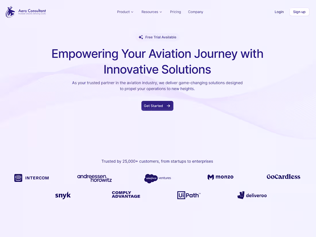 Cover image for Aero Consultant: A branding website for an aviation company.