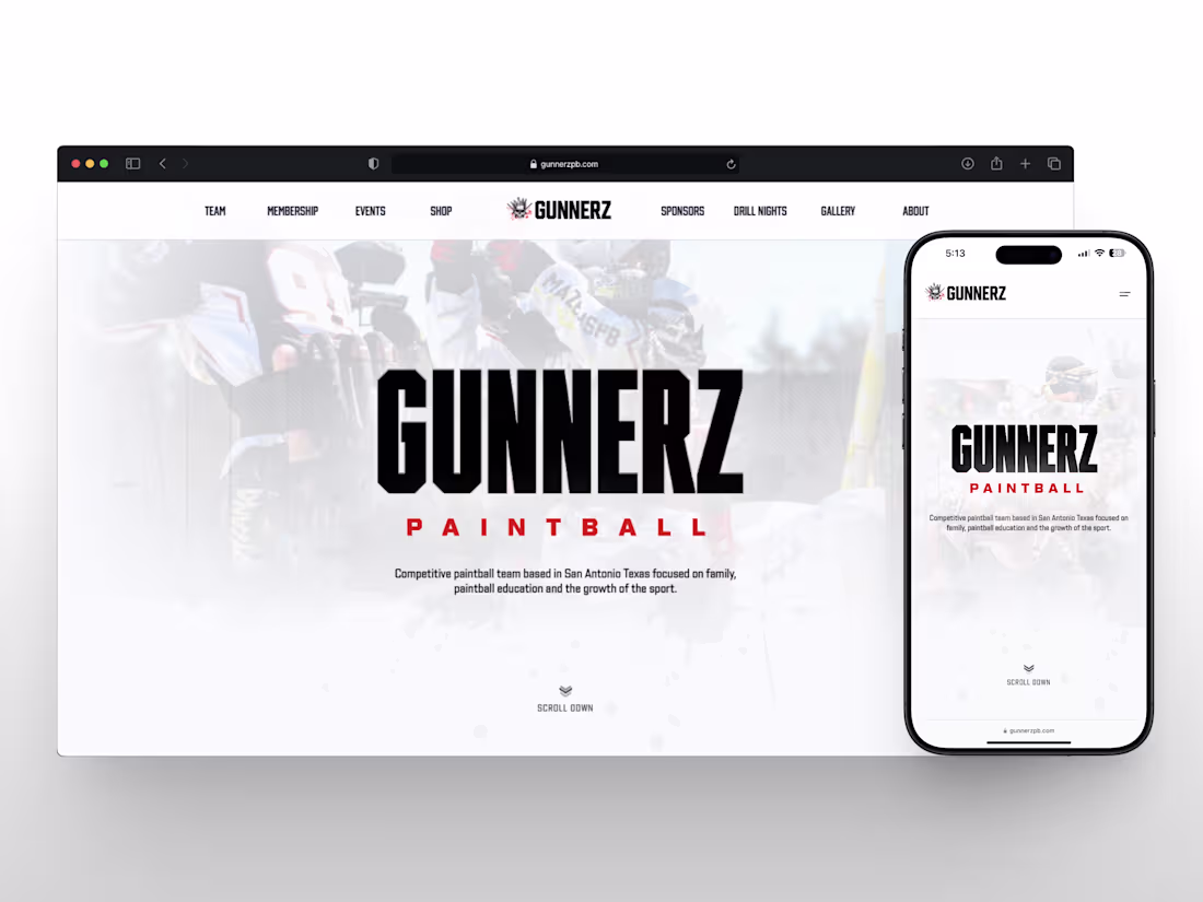 Cover image for Gunnerz Paintball - Team Website / Shopify Ecommerce Integration