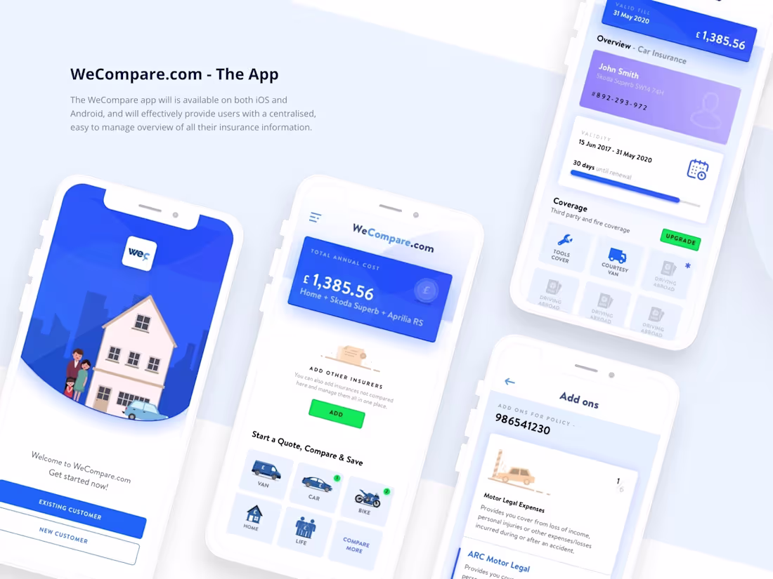 Cover image for WeCompare App Designs
