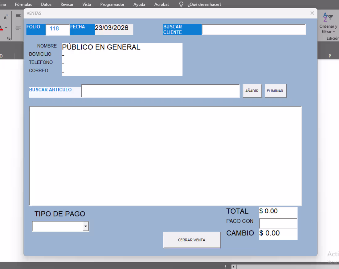 Cover image for POS system in VBA: Mass