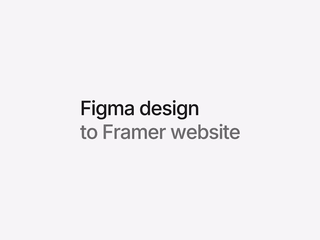 Cover image for Figma design to Framer website