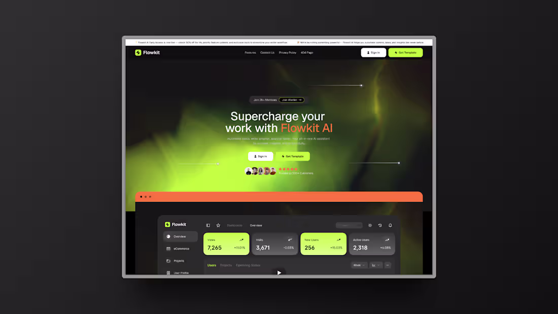 Cover image for FlowKit AI SaaS Website Design