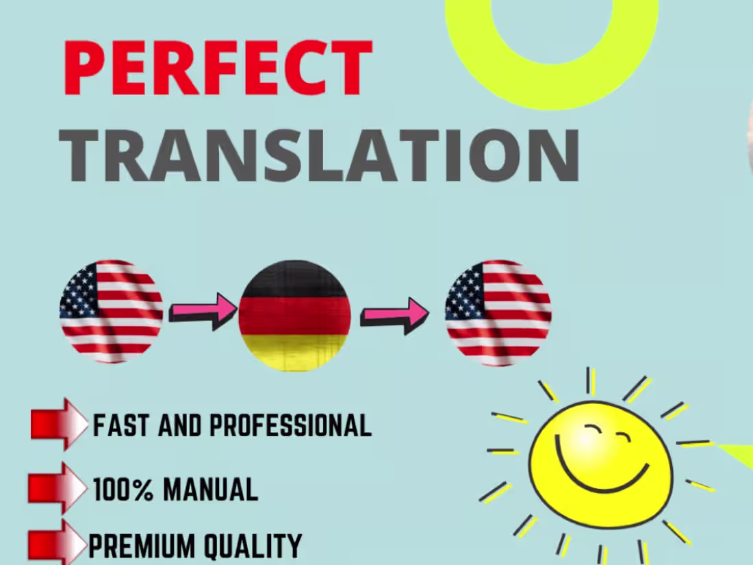 Cover image for Bilingual English to German Translator & Copywriter