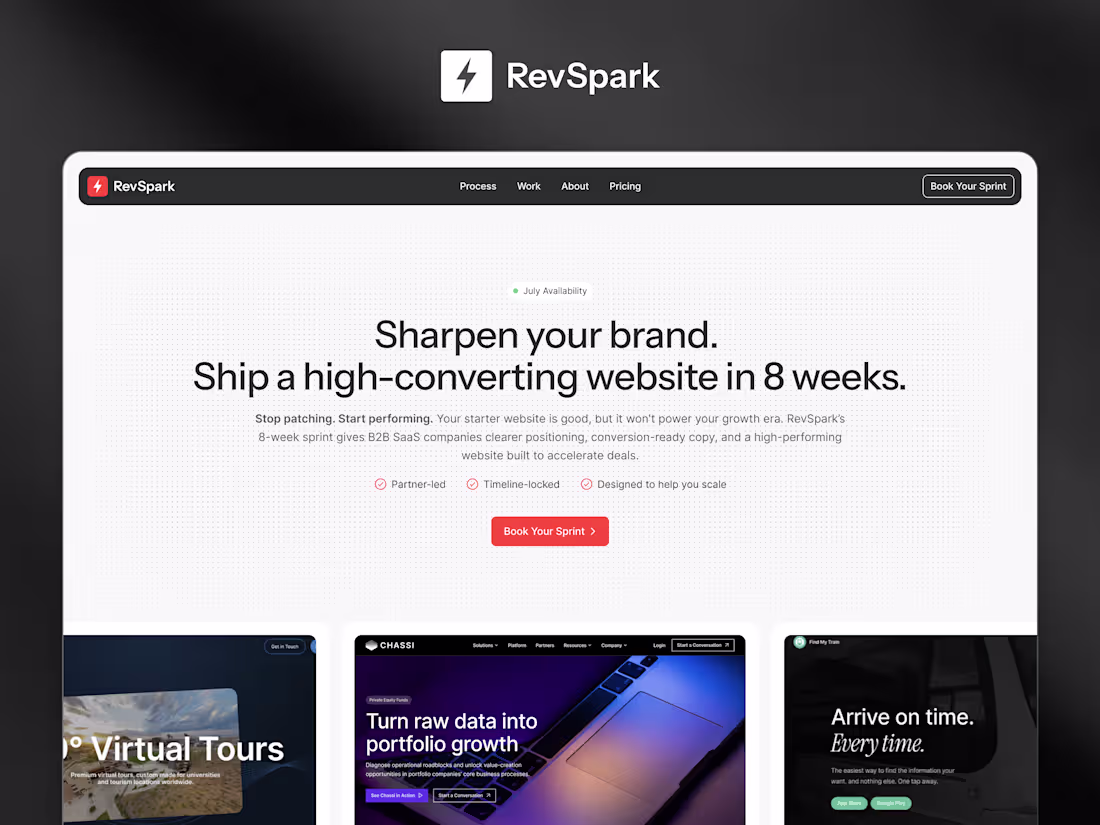 Cover image for RevSpark Landing Page Design & Development