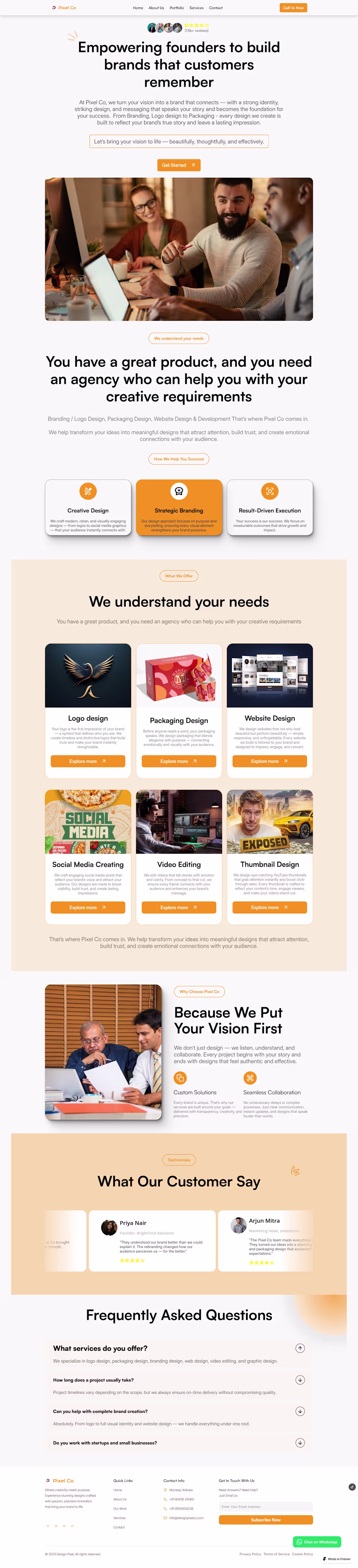 Cover image for Creative Agency Website for Pixel Co This project showcases ...
