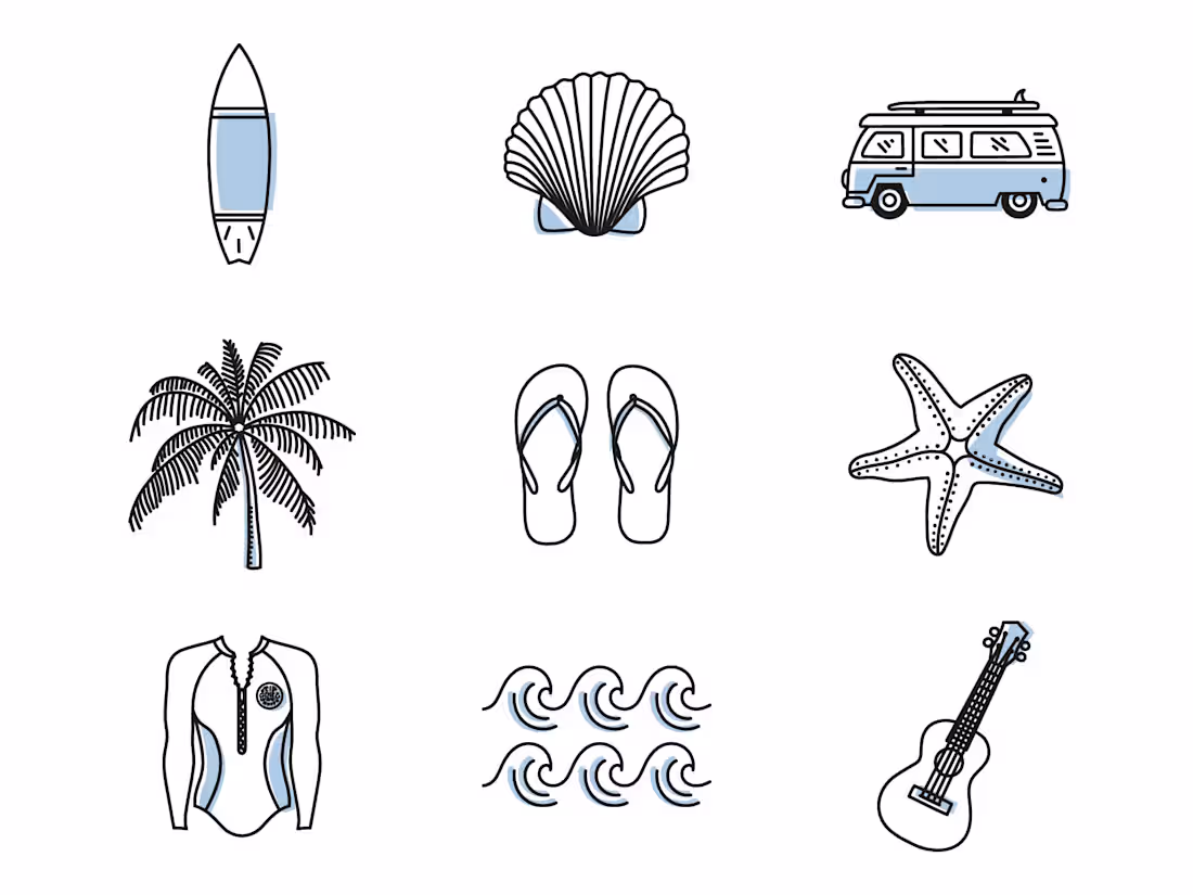 Cover image for Illustration / Surf Icons