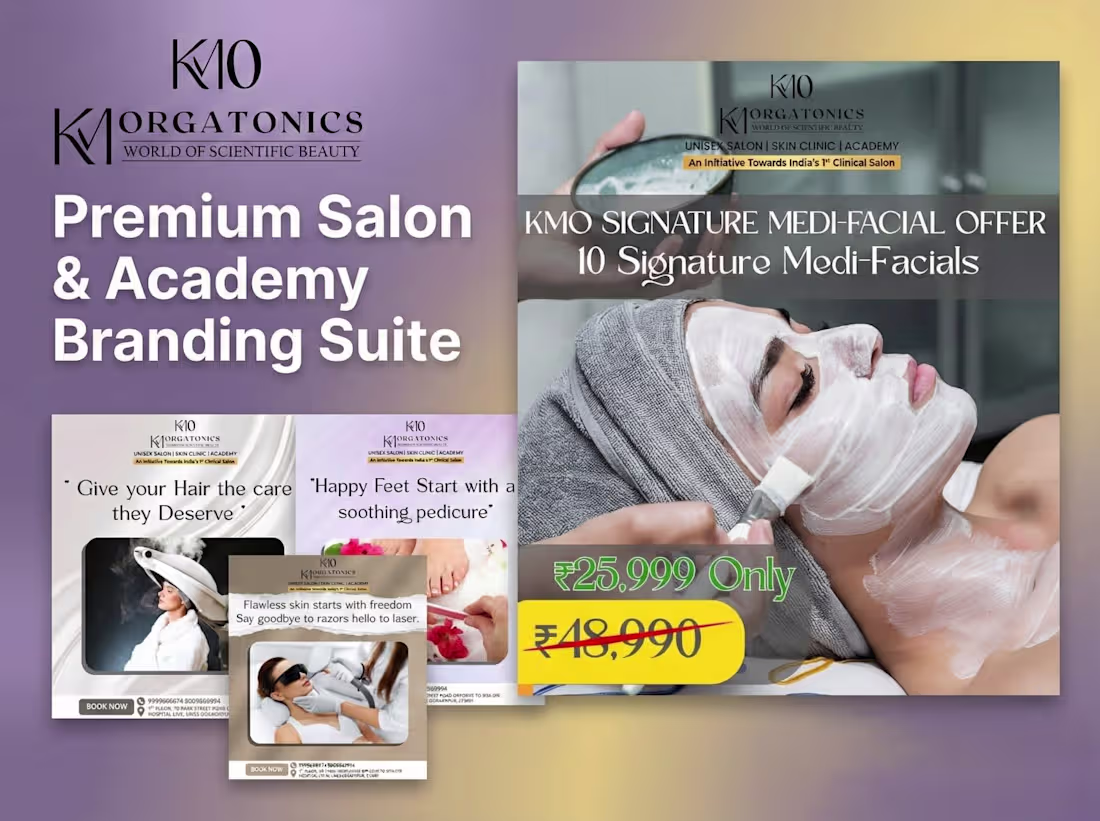 Cover image for Premium salon branding suite with social media and offer cre...