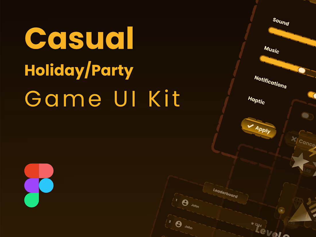 Cover image for Casual Holiday/Party Game UI Kit Design