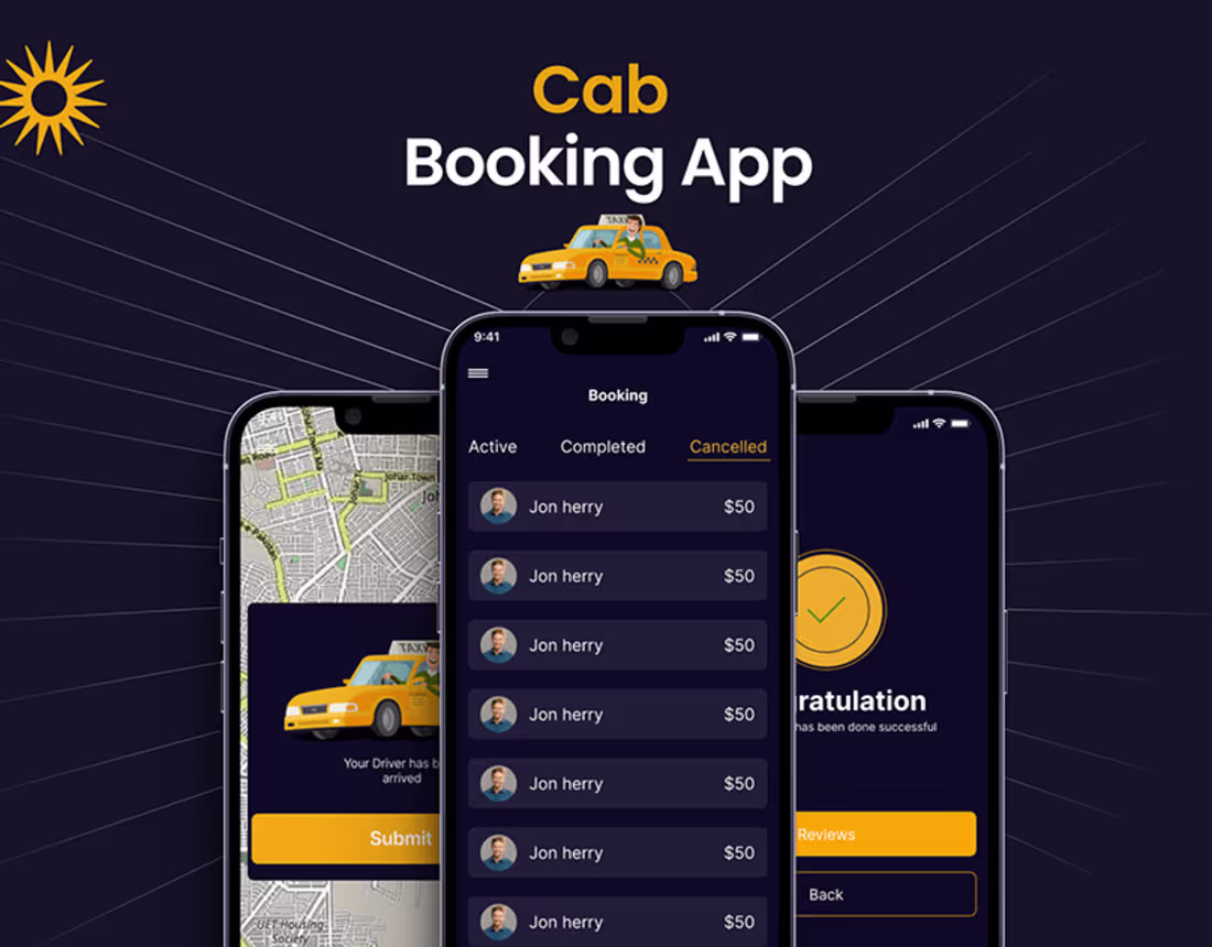 Cover image for Case Study Cab App | UIUX Design