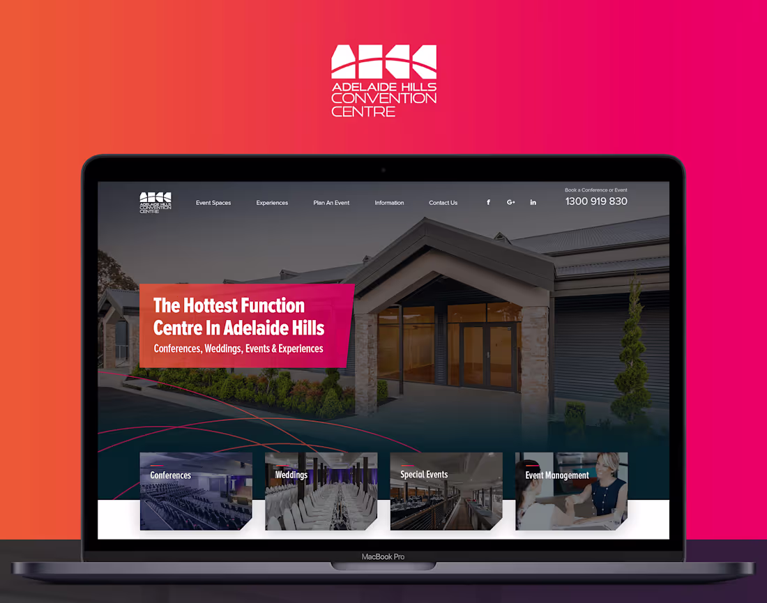 Cover image for Website Redesign for Adelaide Hills Convention Centre