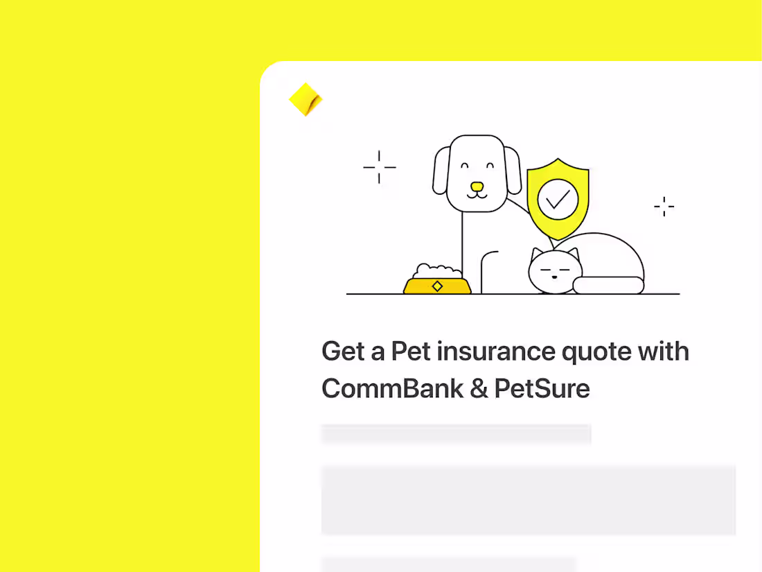 Cover image for Pet Insurance application - CommBank
