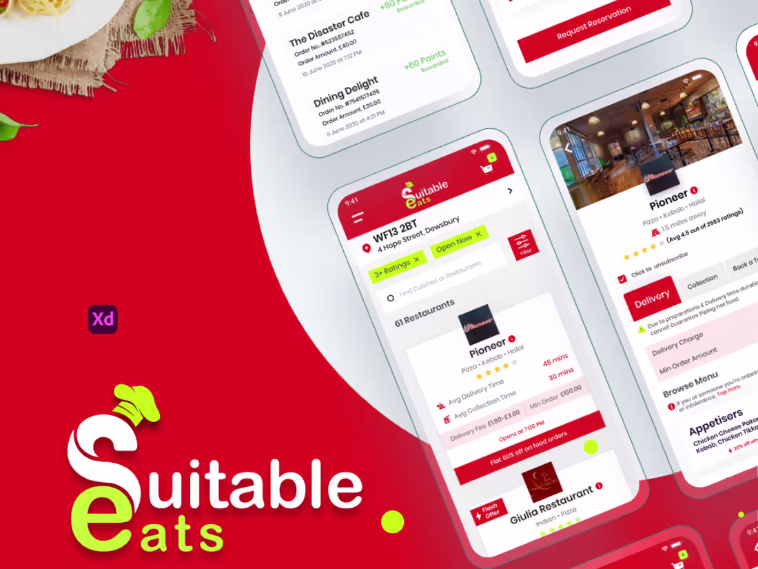 Cover image for Suitable Eats | Food Ordering Mobile App Design