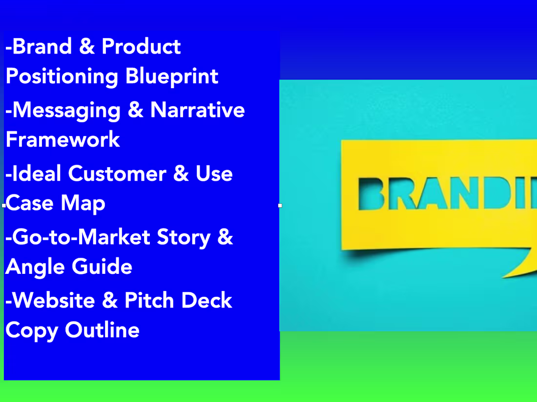 Cover image for Brand & Product Positioning Strategist for AI, Tech, Startups