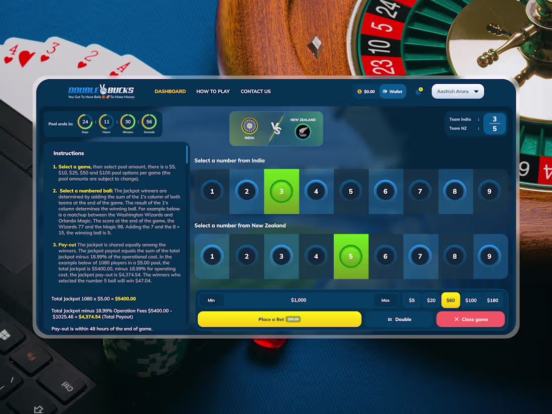 Cover image for Designed a game board for a betting platform. You can rate t...