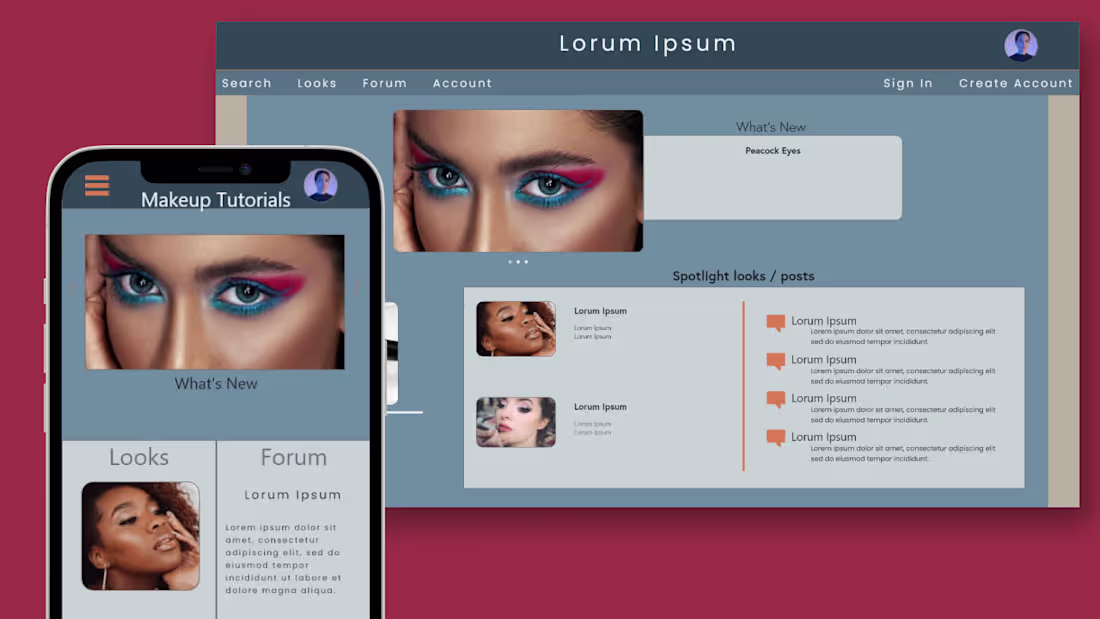Cover image for Responsive website - MakeUp Tutorials 