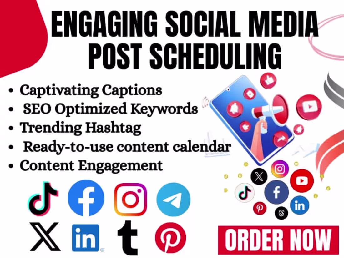 Cover image for Social Media Content Calendar, SEO Captions & Post Scheduling