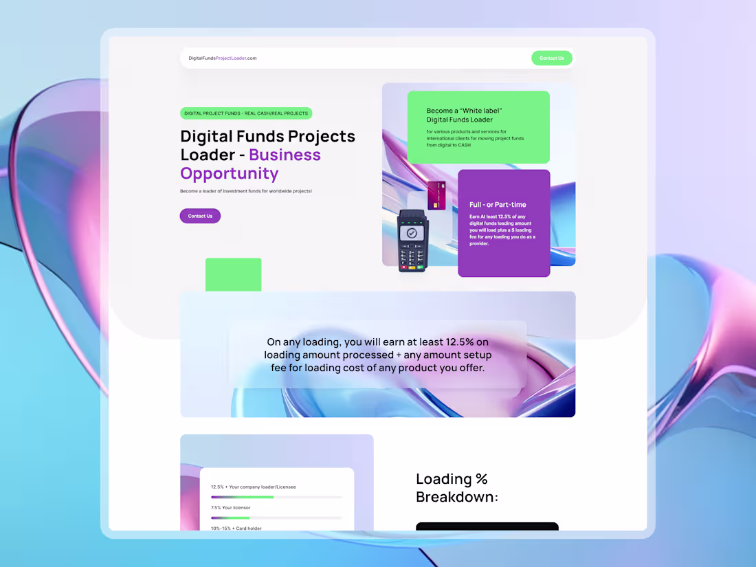 Cover image for Digital funds: Branding and Landing page design
