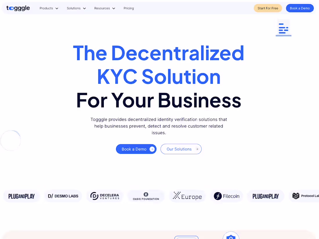 Cover image for Togggle - The Decentralized KYC Solution ‍For Your Business