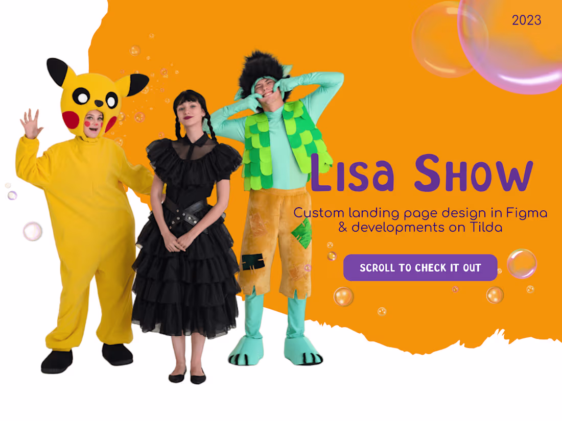 Cover image for Custom landing page design for Kids Event Studio on Behance