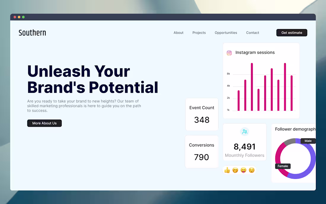 Cover image for Landing page for a marketing agency 